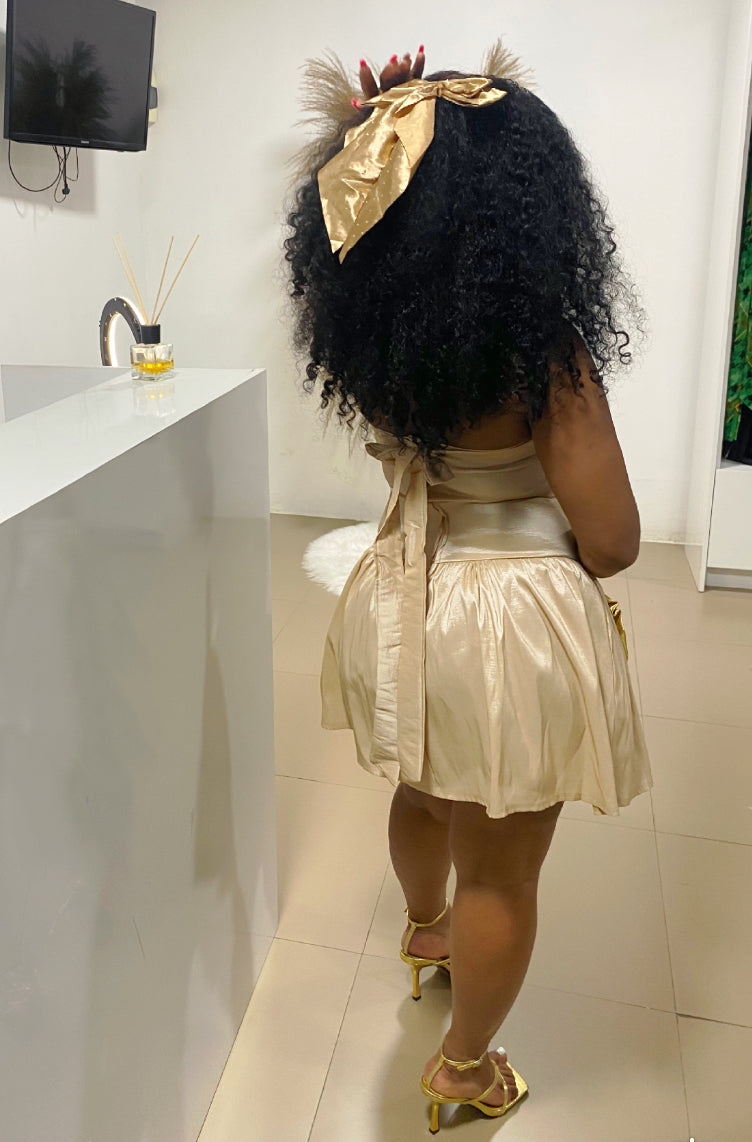 Golden Glow Mini dress -Taupe