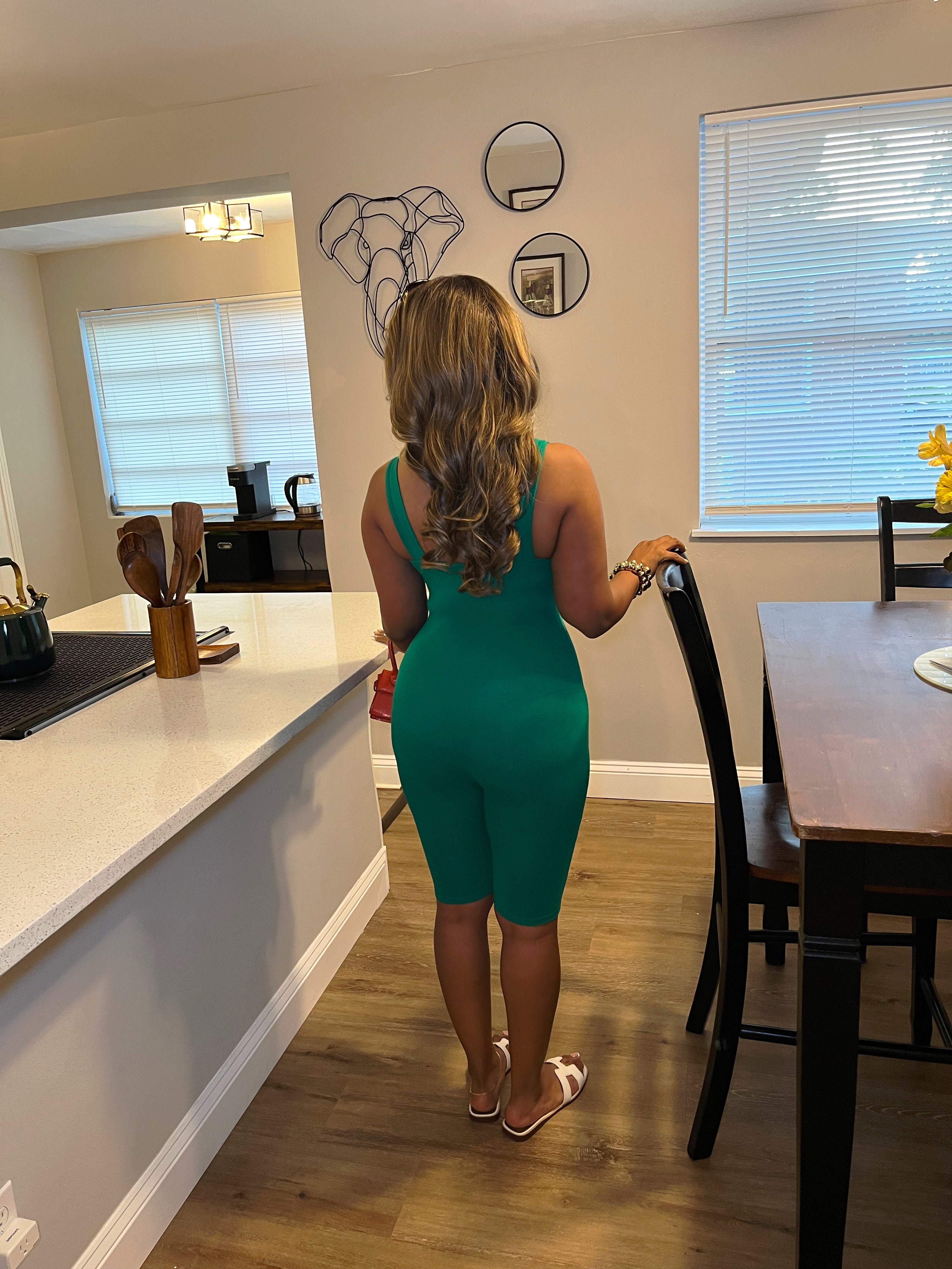 Lazy Saturday romper-Kelly green