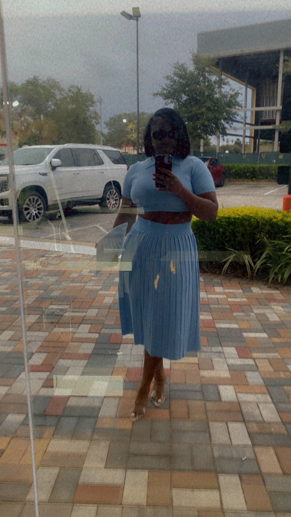 The Brunch Polo set-Blue