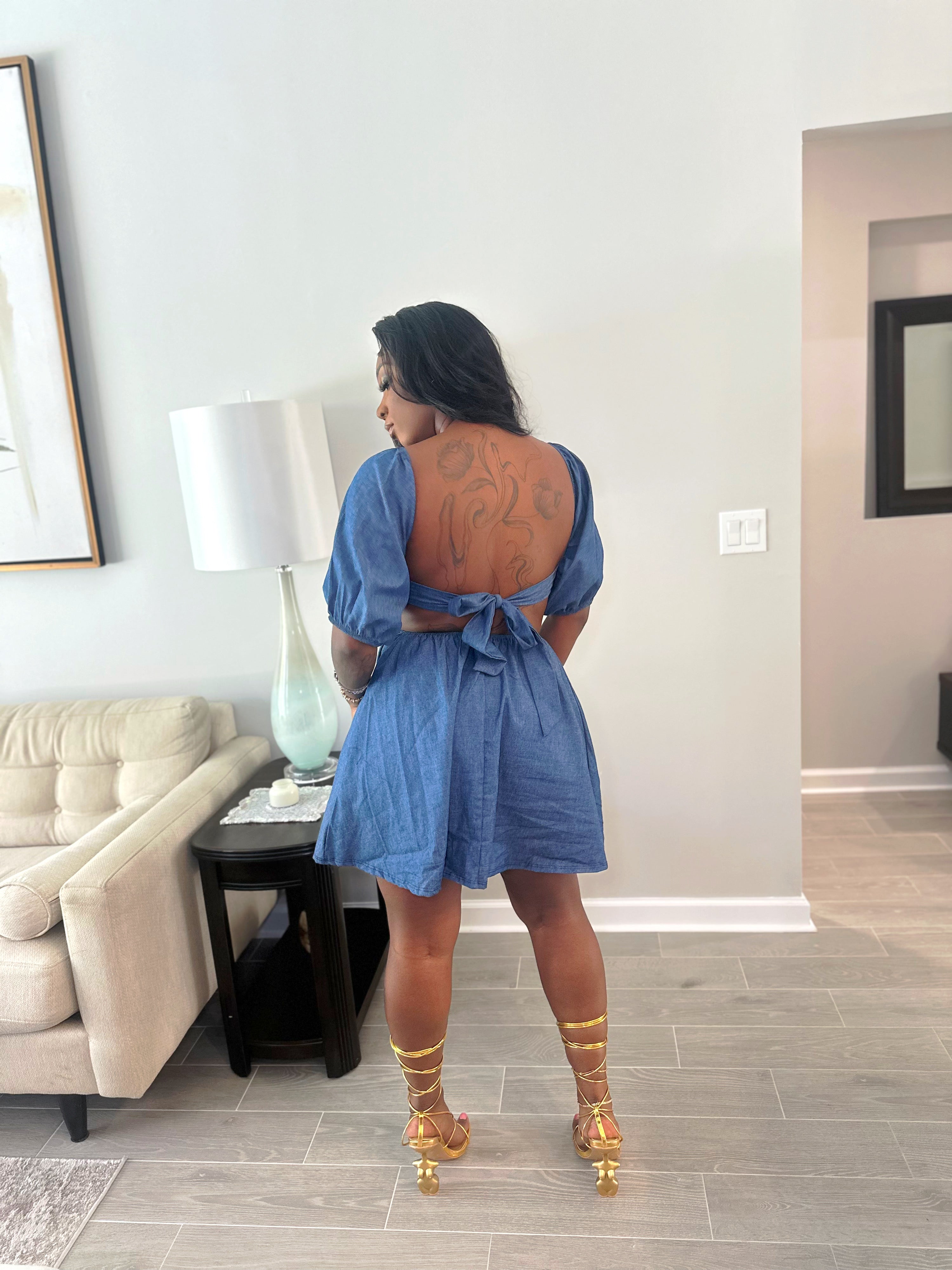 Bloom Denim mini dress