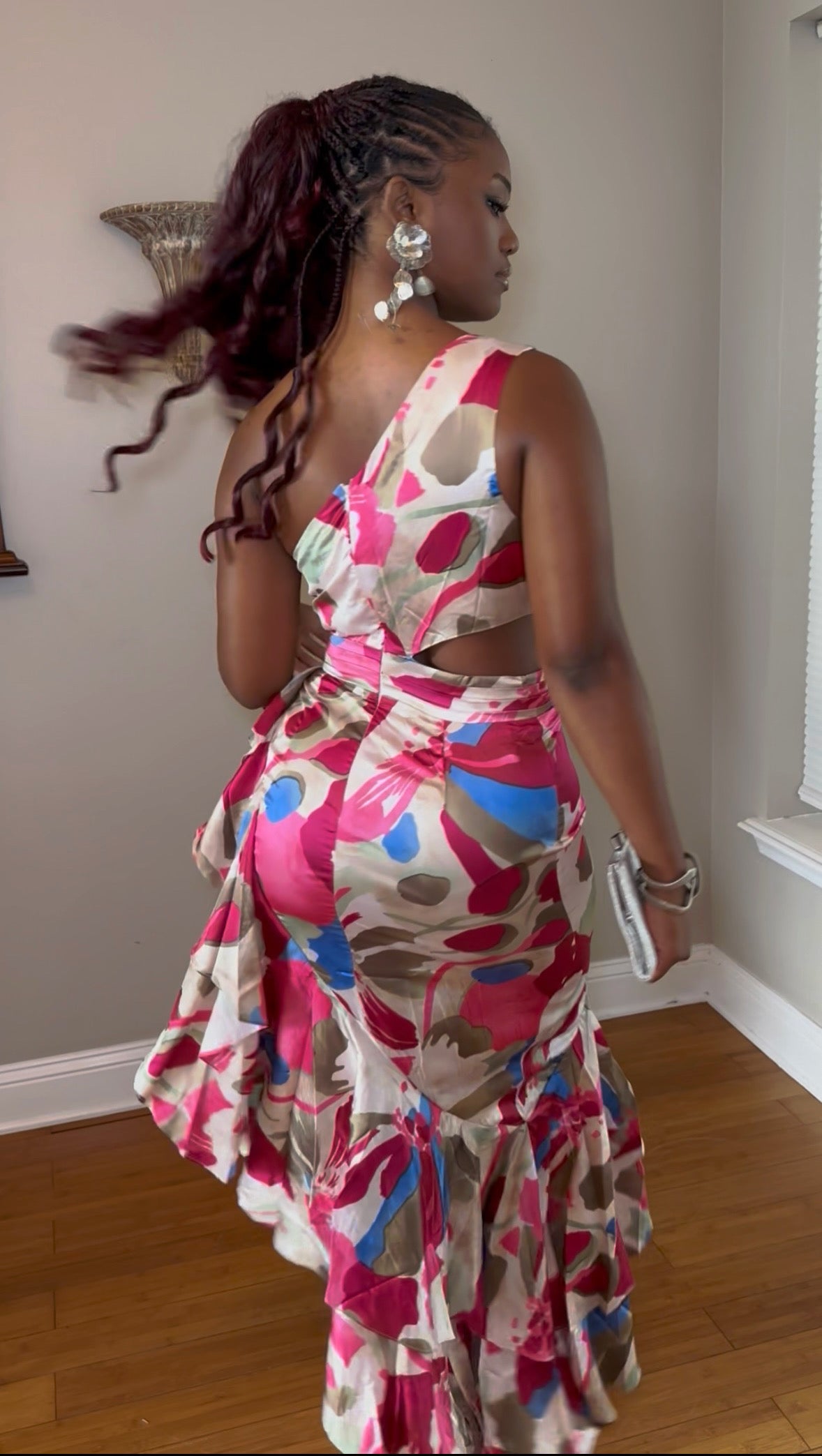 The Valencia Asymmetric Ruffle Dress