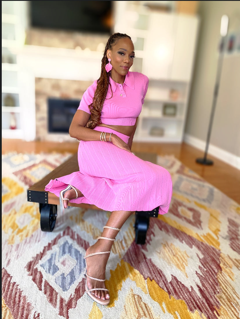 The Brunch Polo set- Pink