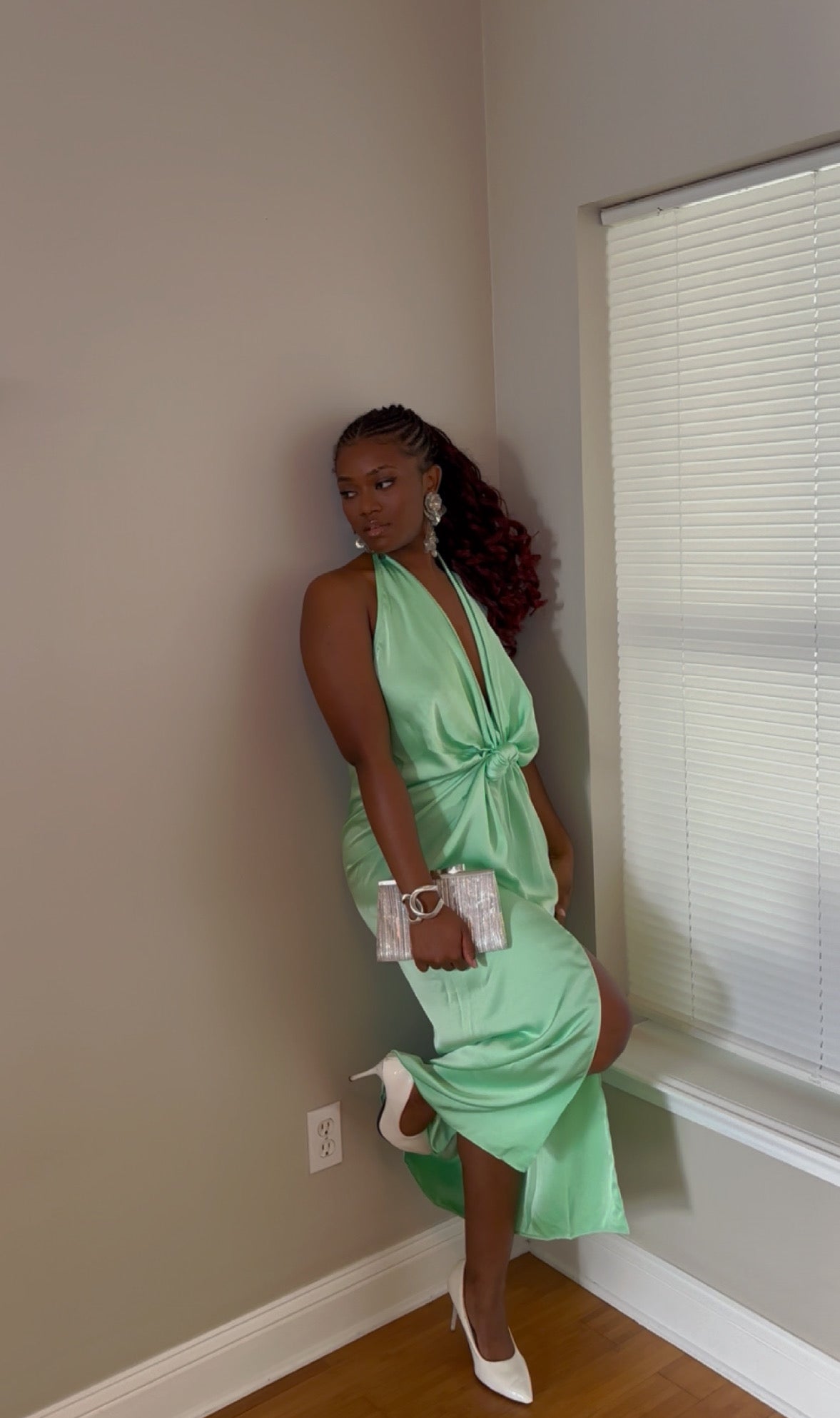 Mint Serenade Halter Dress