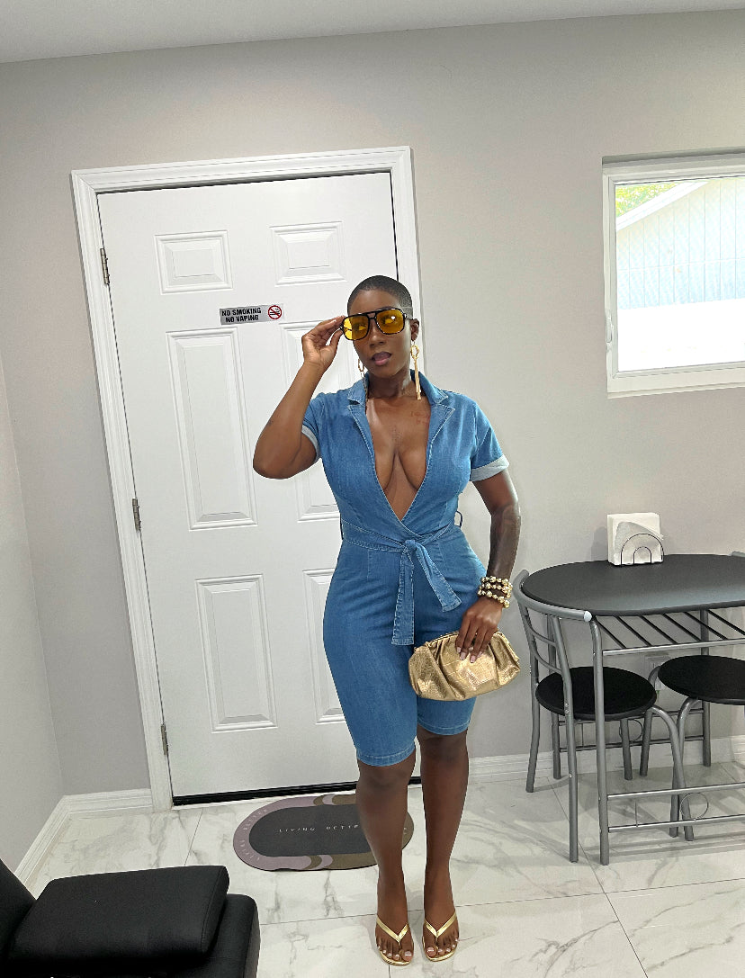 Midnight Indigo Denim Romper