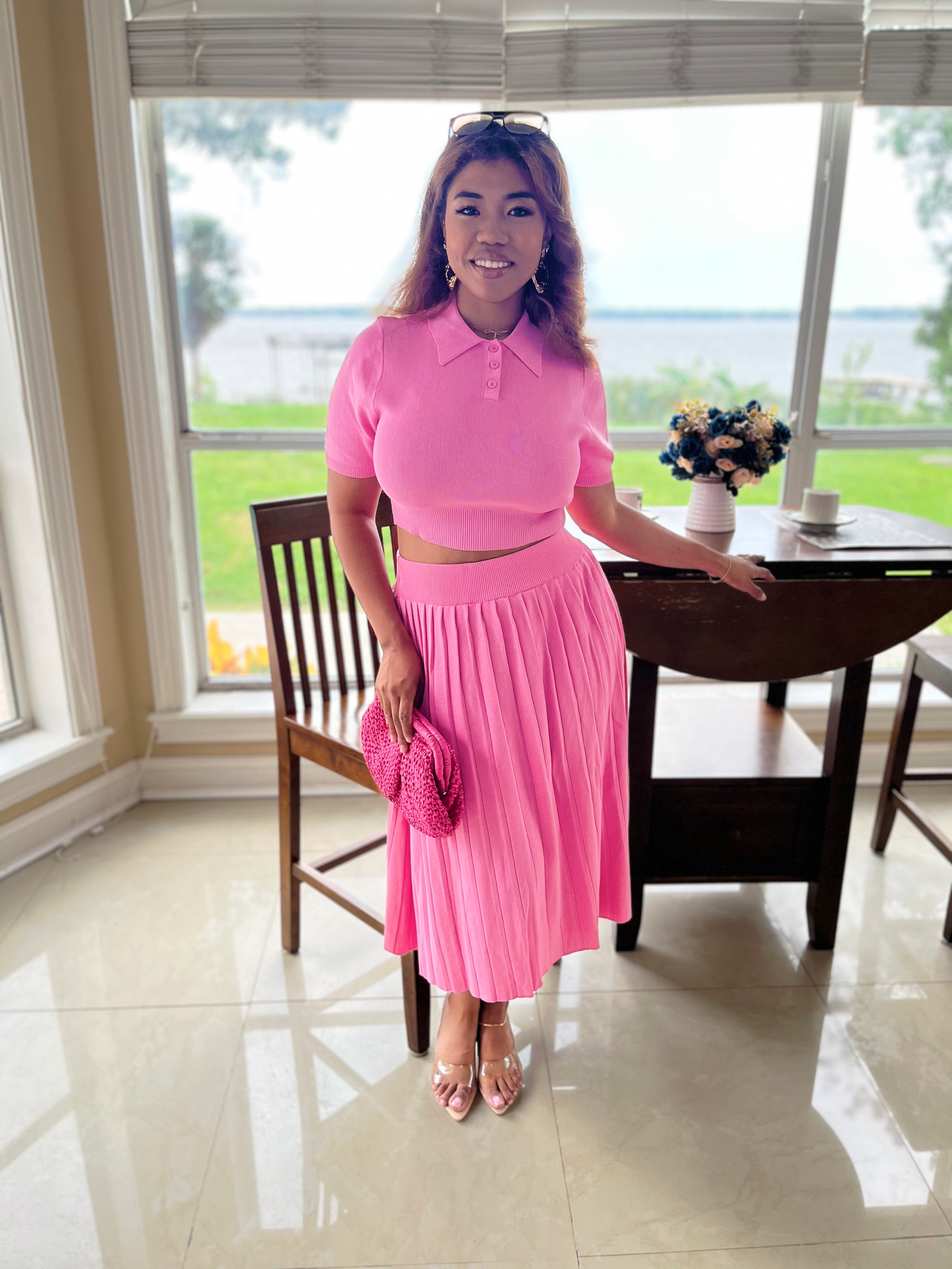 The Brunch Polo set- Pink