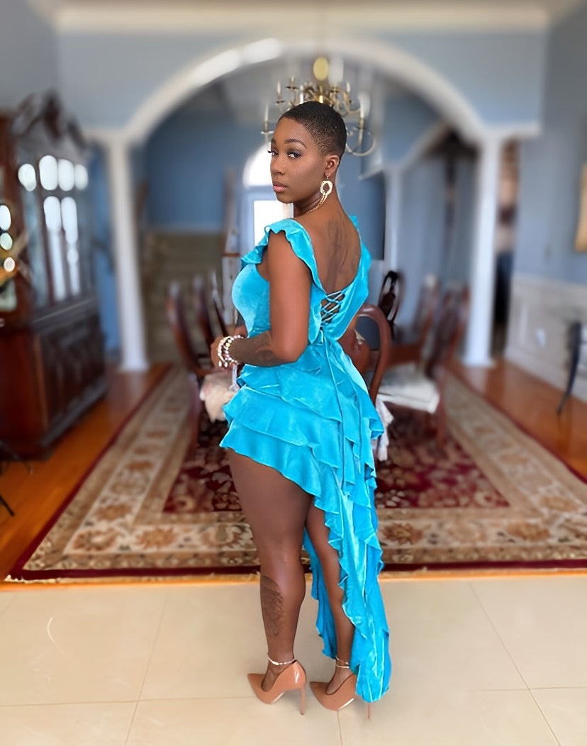 Azure Ruffle dress