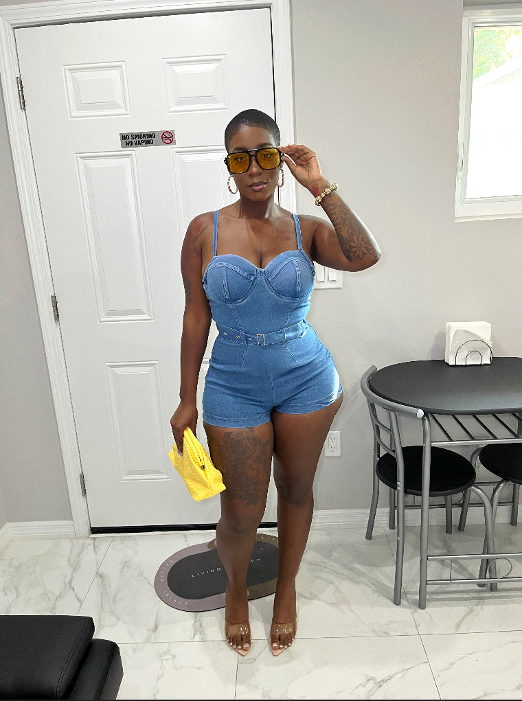 Fade away Denim Romper