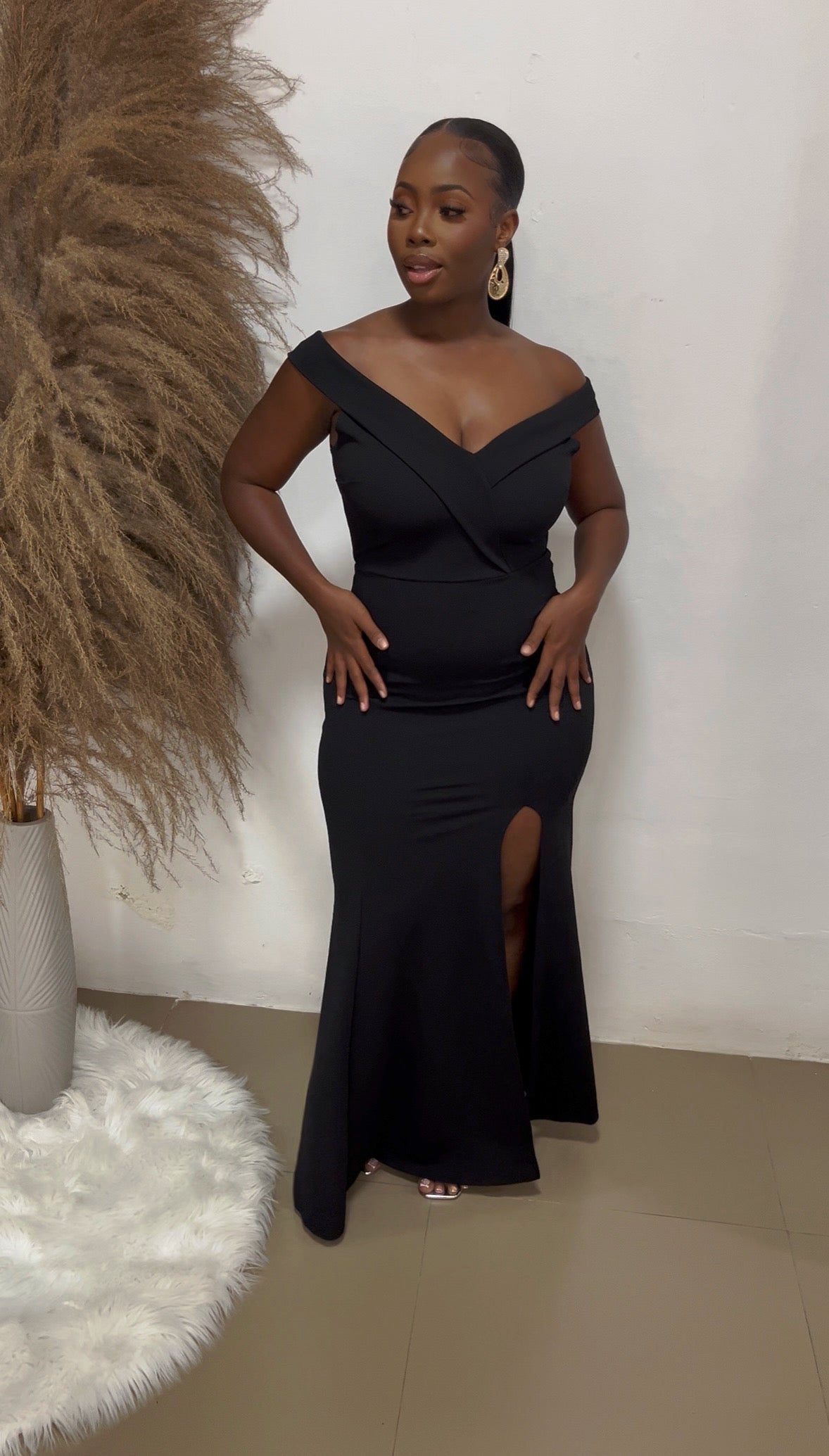 The Crimson Elegance Gown-Black