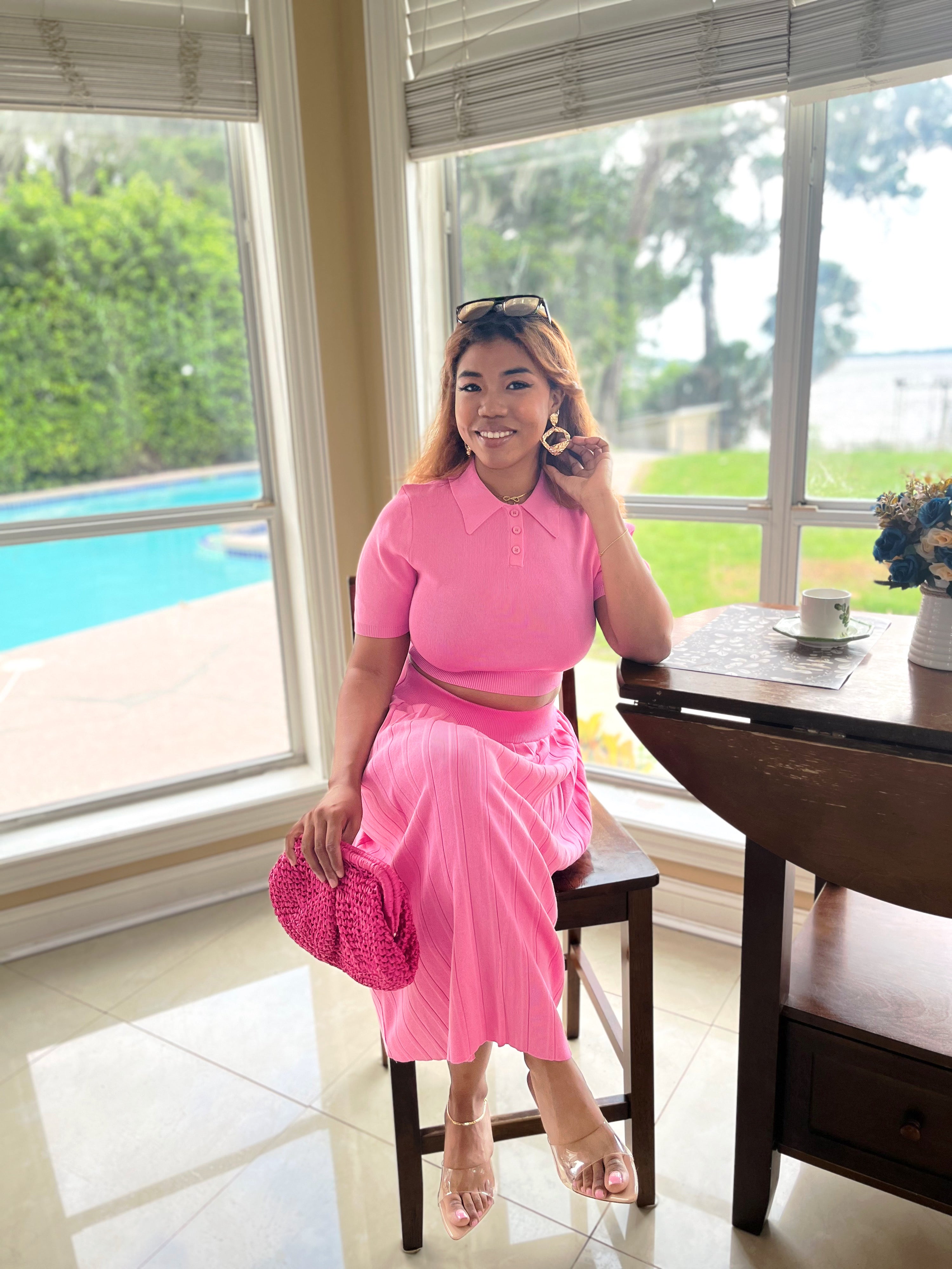 The Brunch Polo set- Pink