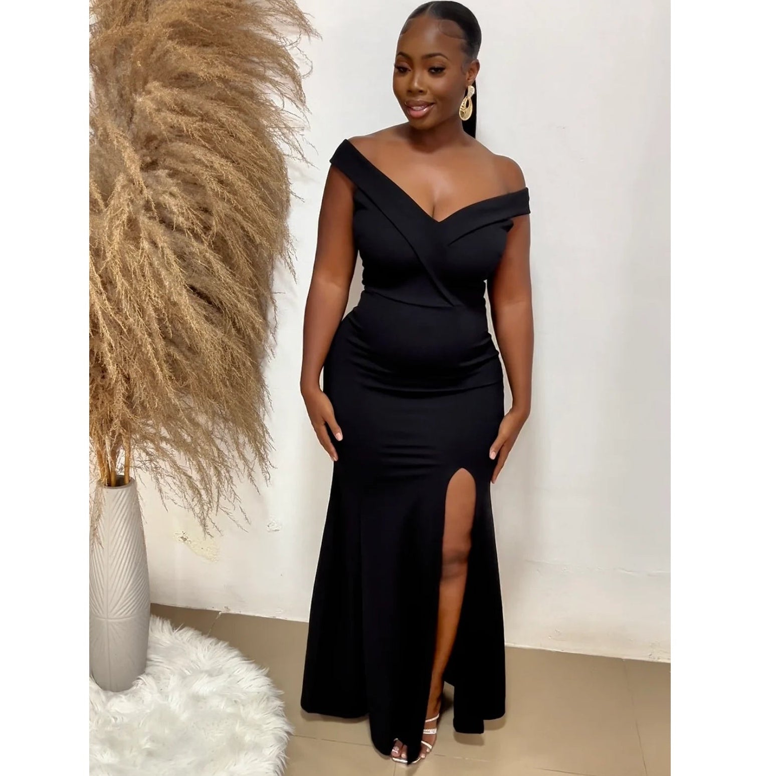 The Crimson Elegance Gown-Black