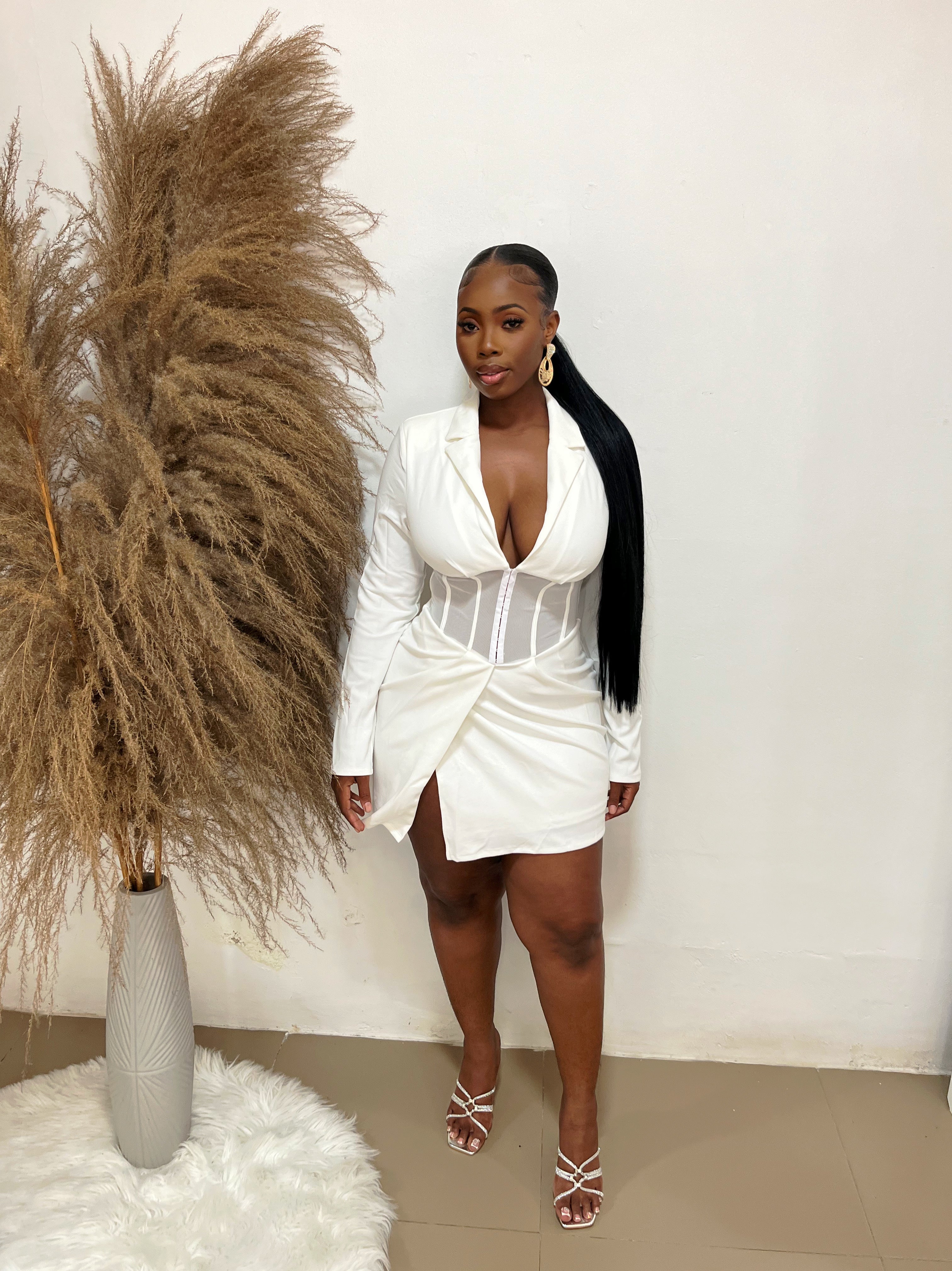 Power Play Corset Blazer Dress