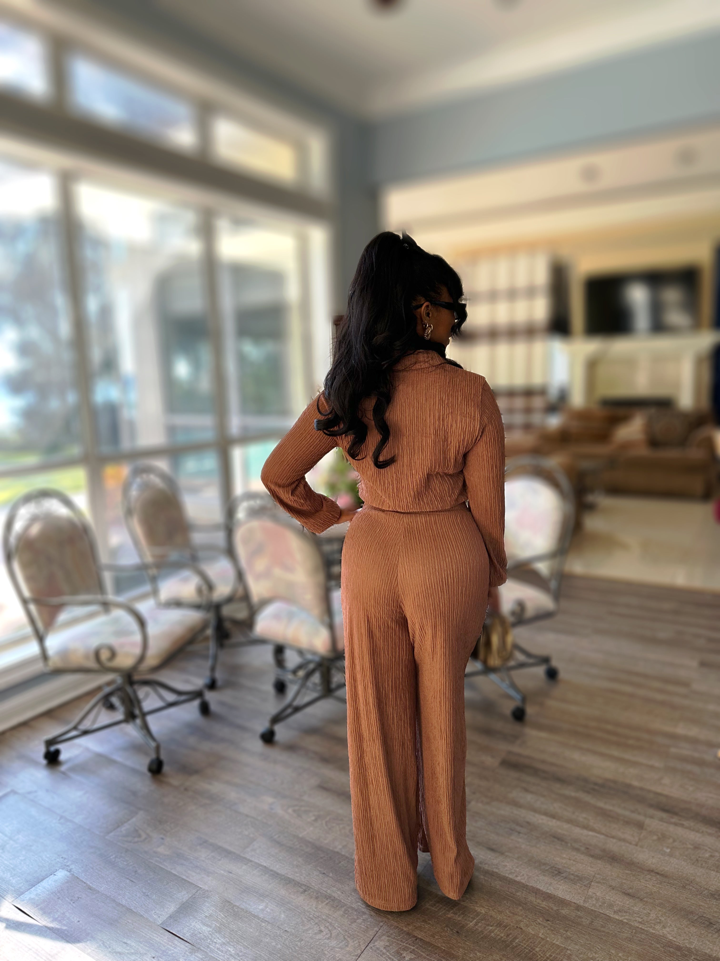 Cocoa Whisper Corded Jumpsuit
