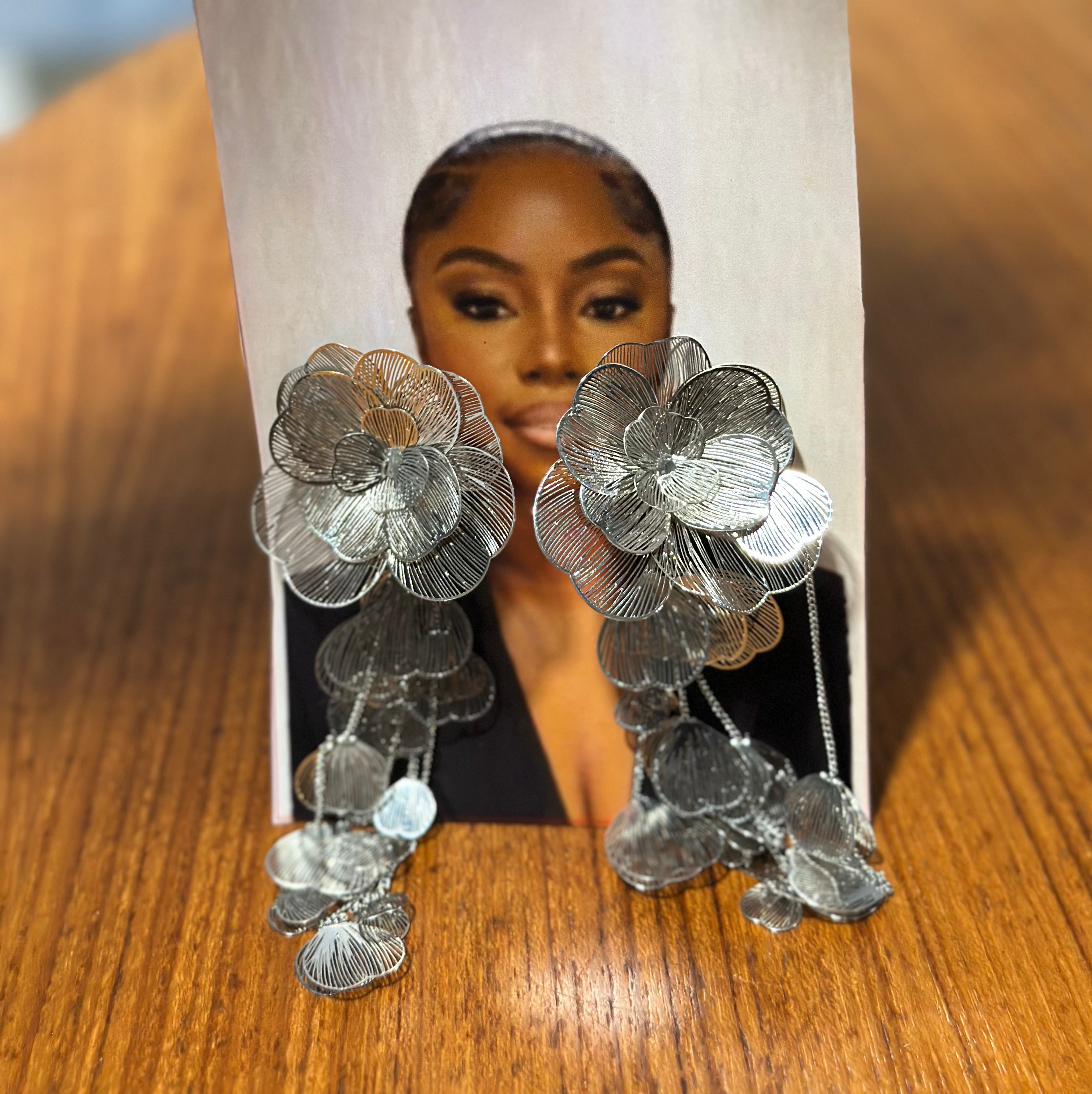 Silver Filigree Floral Drops