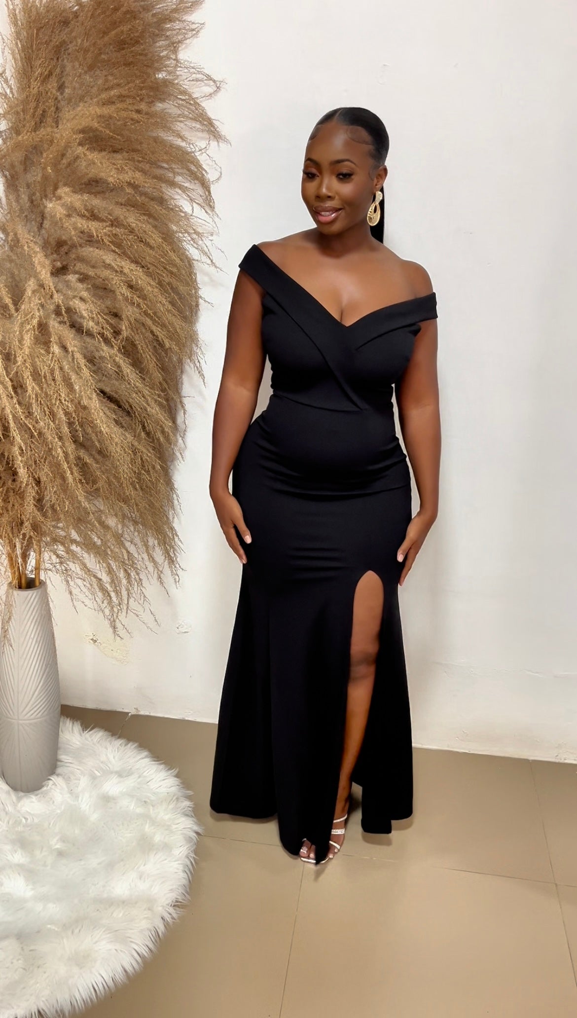 The Crimson Elegance Gown-Black