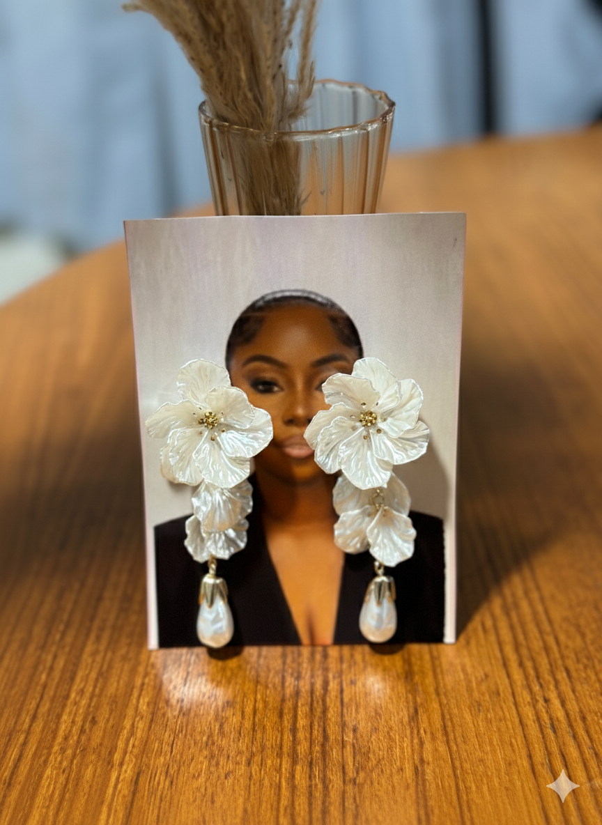 Mother-of-Pearl Blossom Dangles