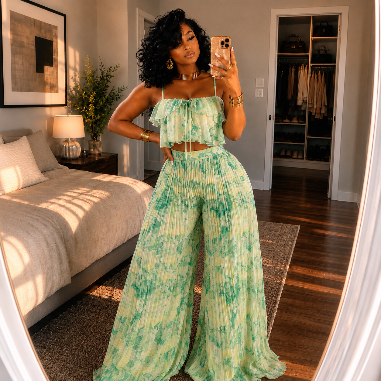 Isla Bloom Pleated Set