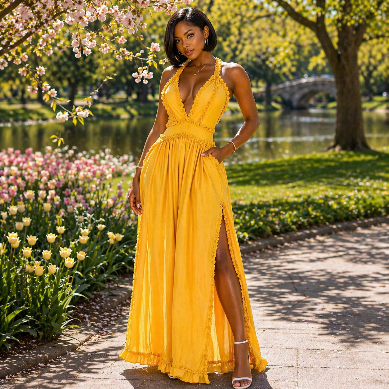 The Soleil Muse Jumpsuit - Mustard