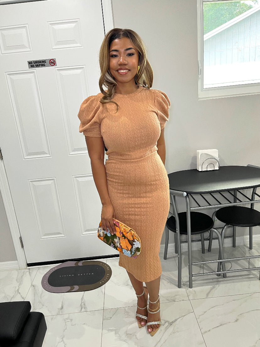 Elegance Knit Set- Tan