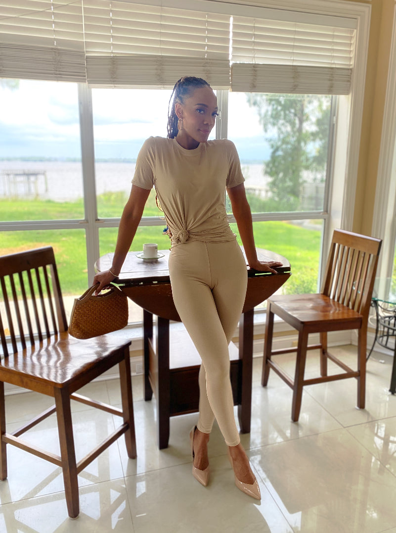 The Lady Lu legging set- Beige