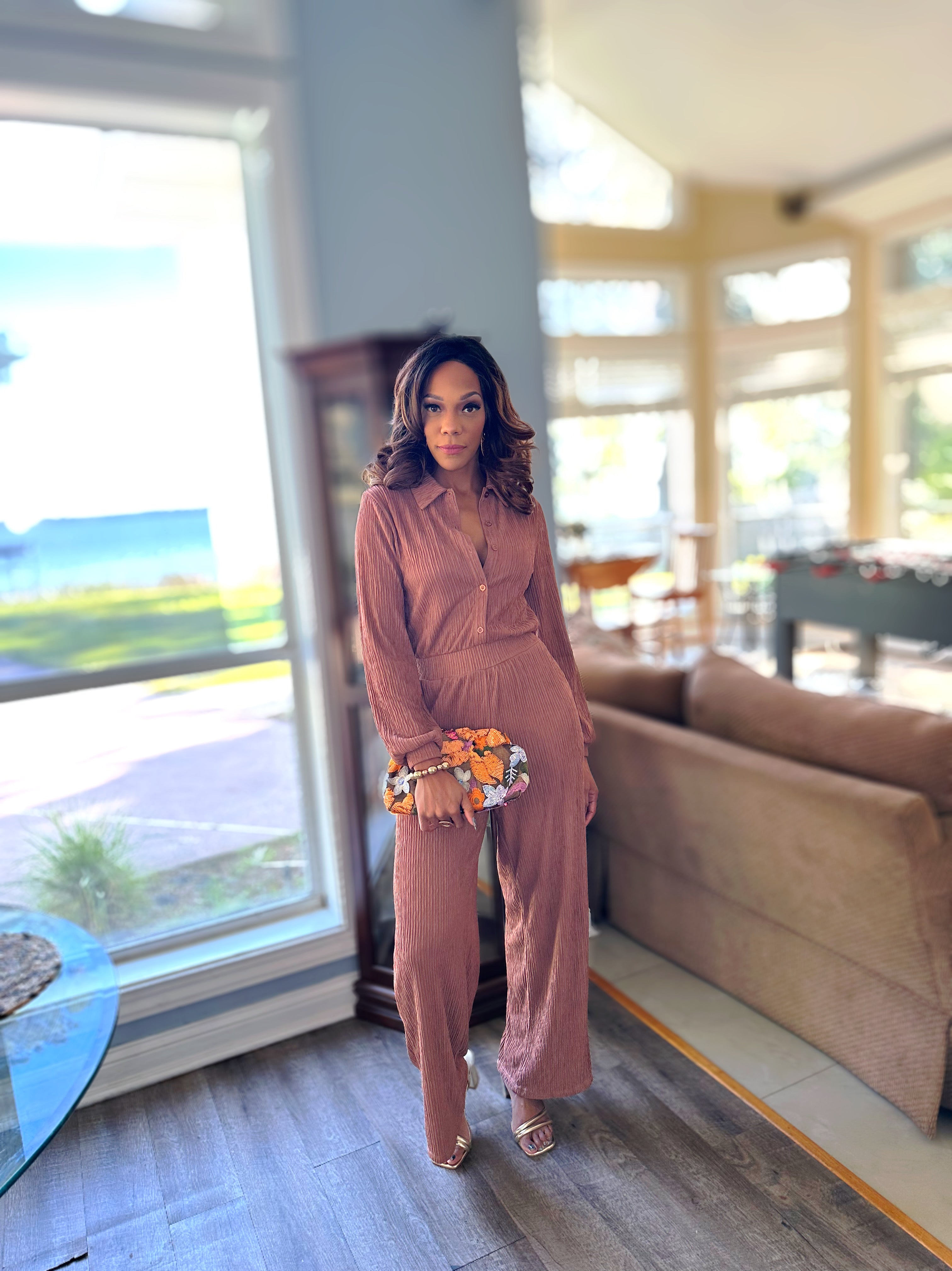 Cocoa Whisper Corded Jumpsuit