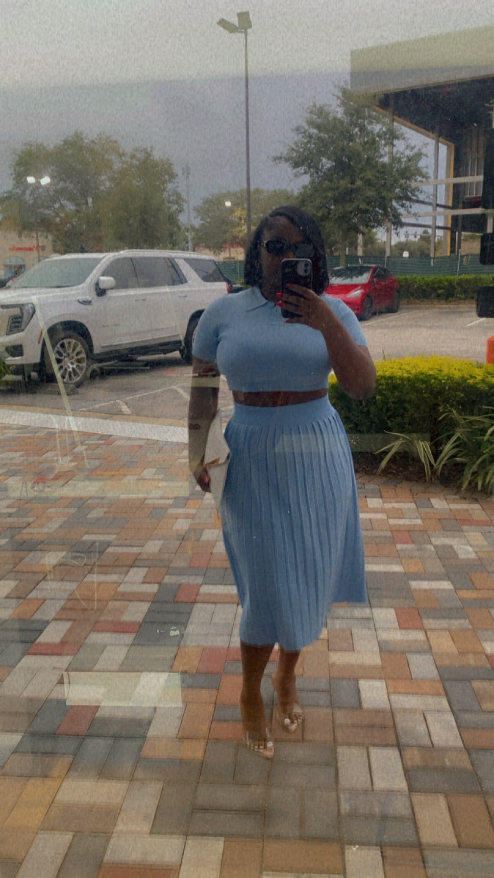 The Brunch Polo set-Blue