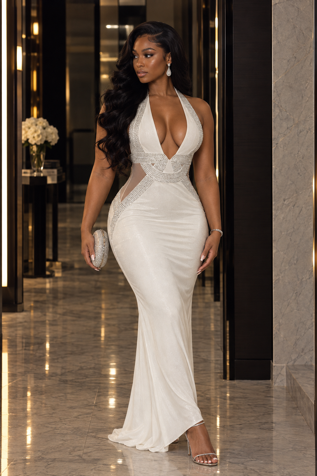 Ice Queen Halter Gown