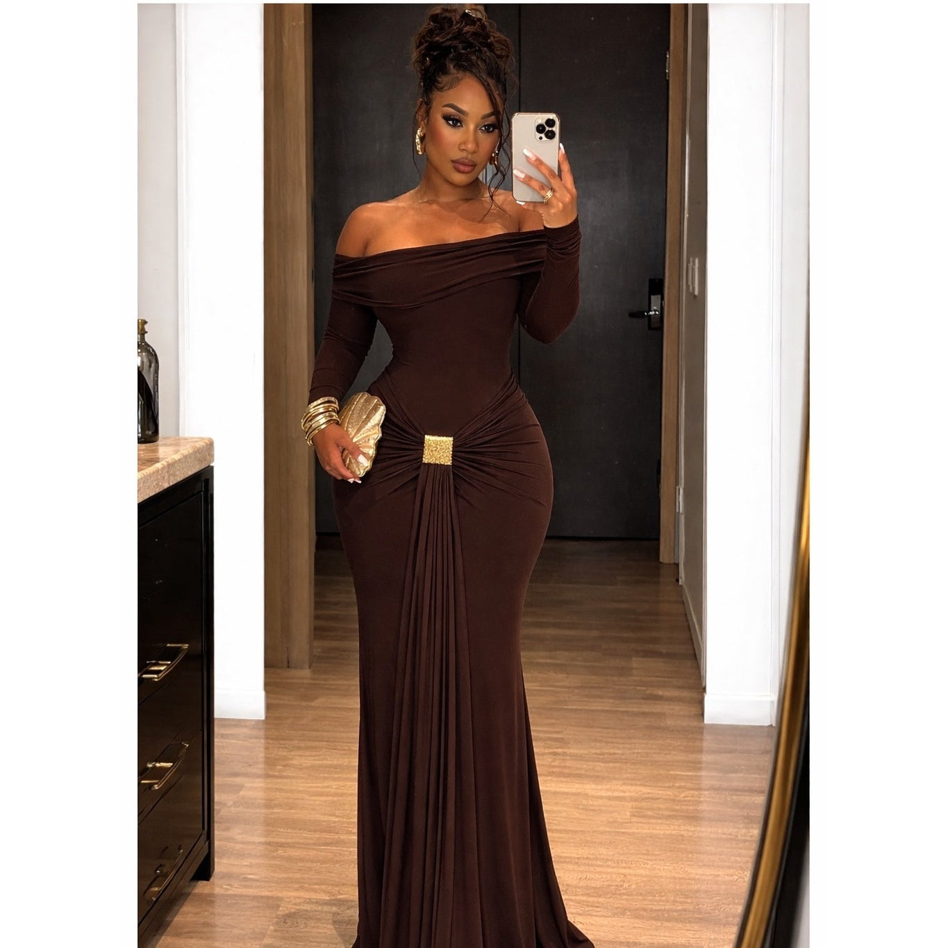 The Mocha Élan Gown