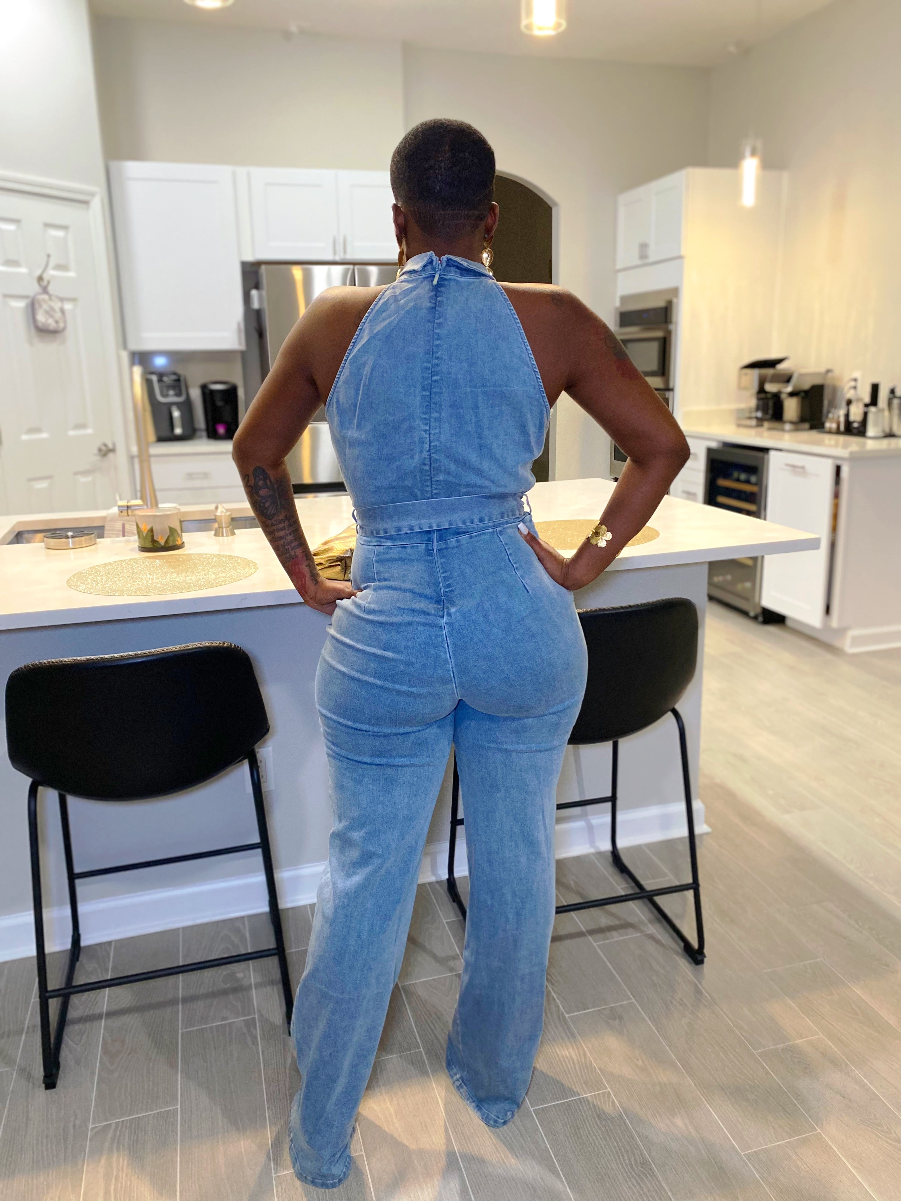 Keychain Denim Jumpsuit