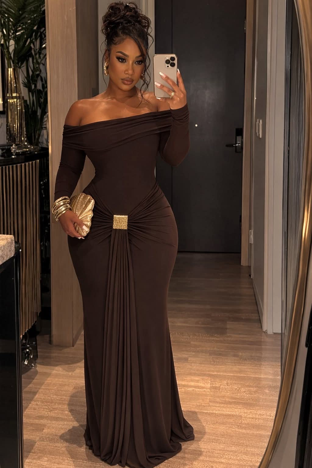 The Mocha Élan Gown