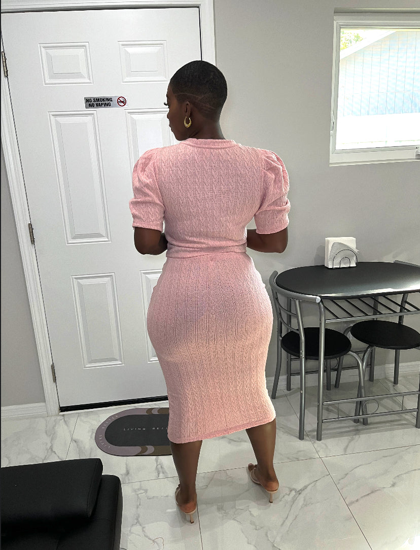 Elegance Knit Set- Blush