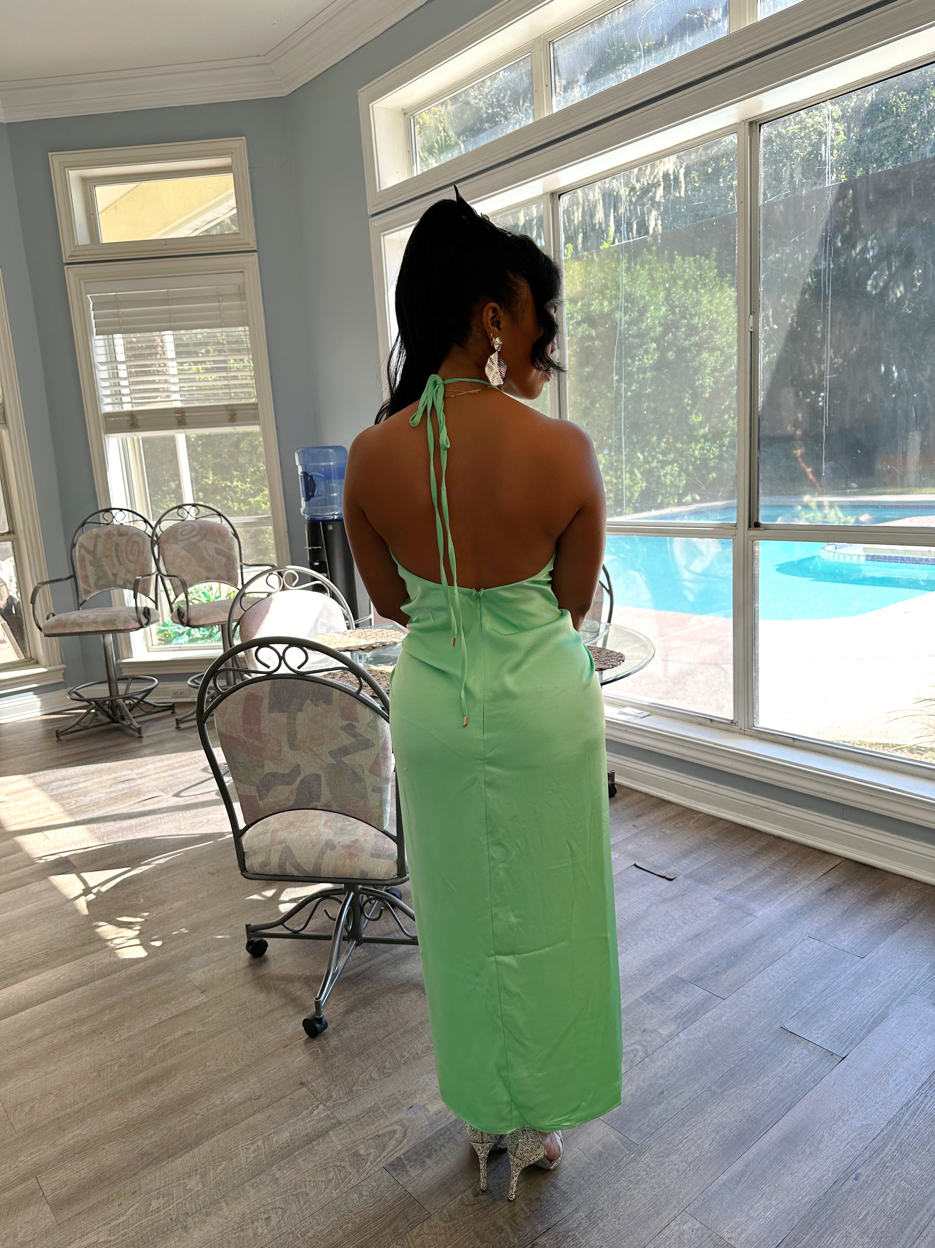 Mint Serenade Halter Dress