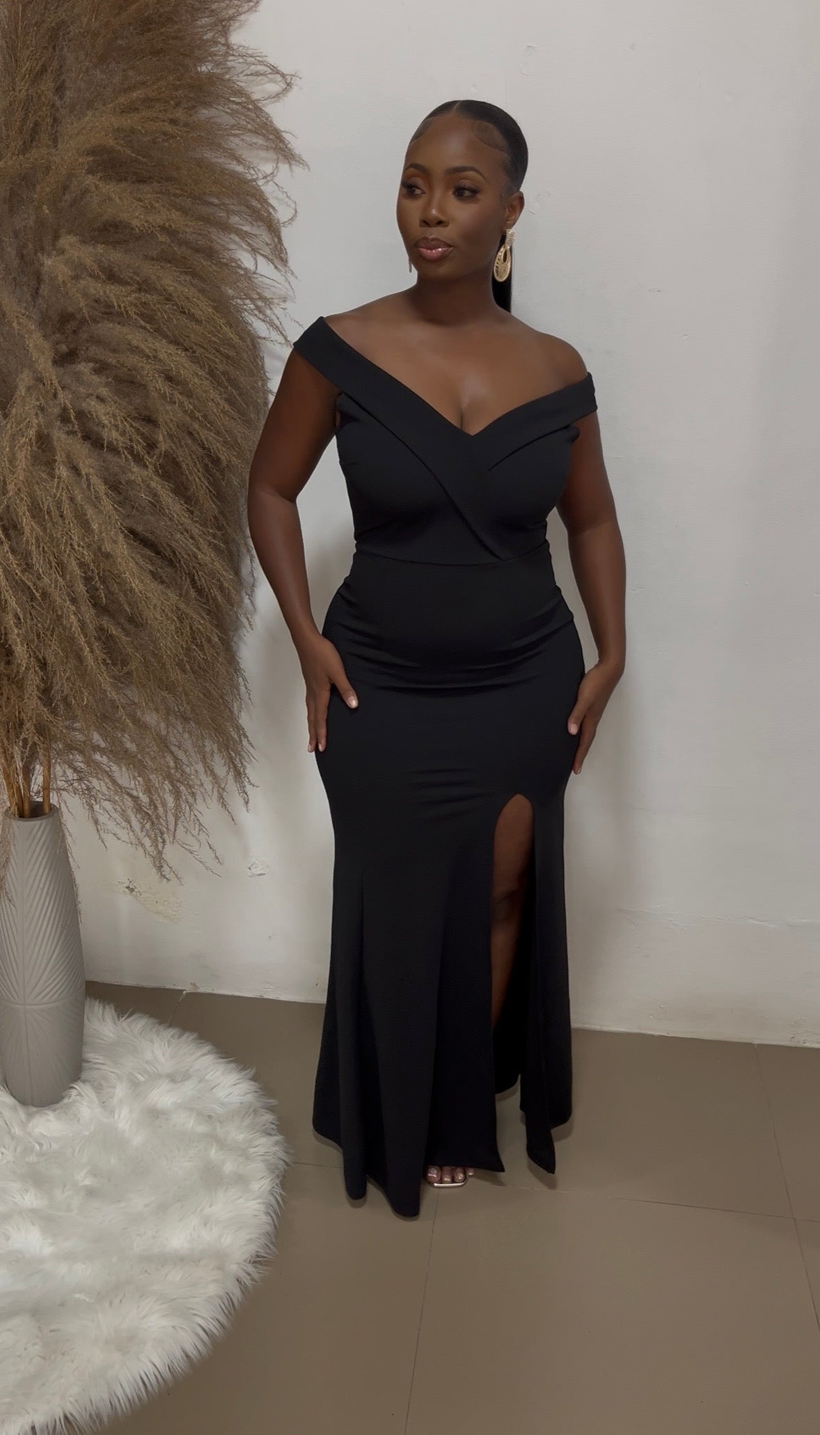 The Crimson Elegance Gown-Black