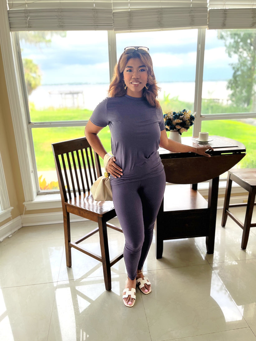 The Lady Lu Legging set- Dark gray
