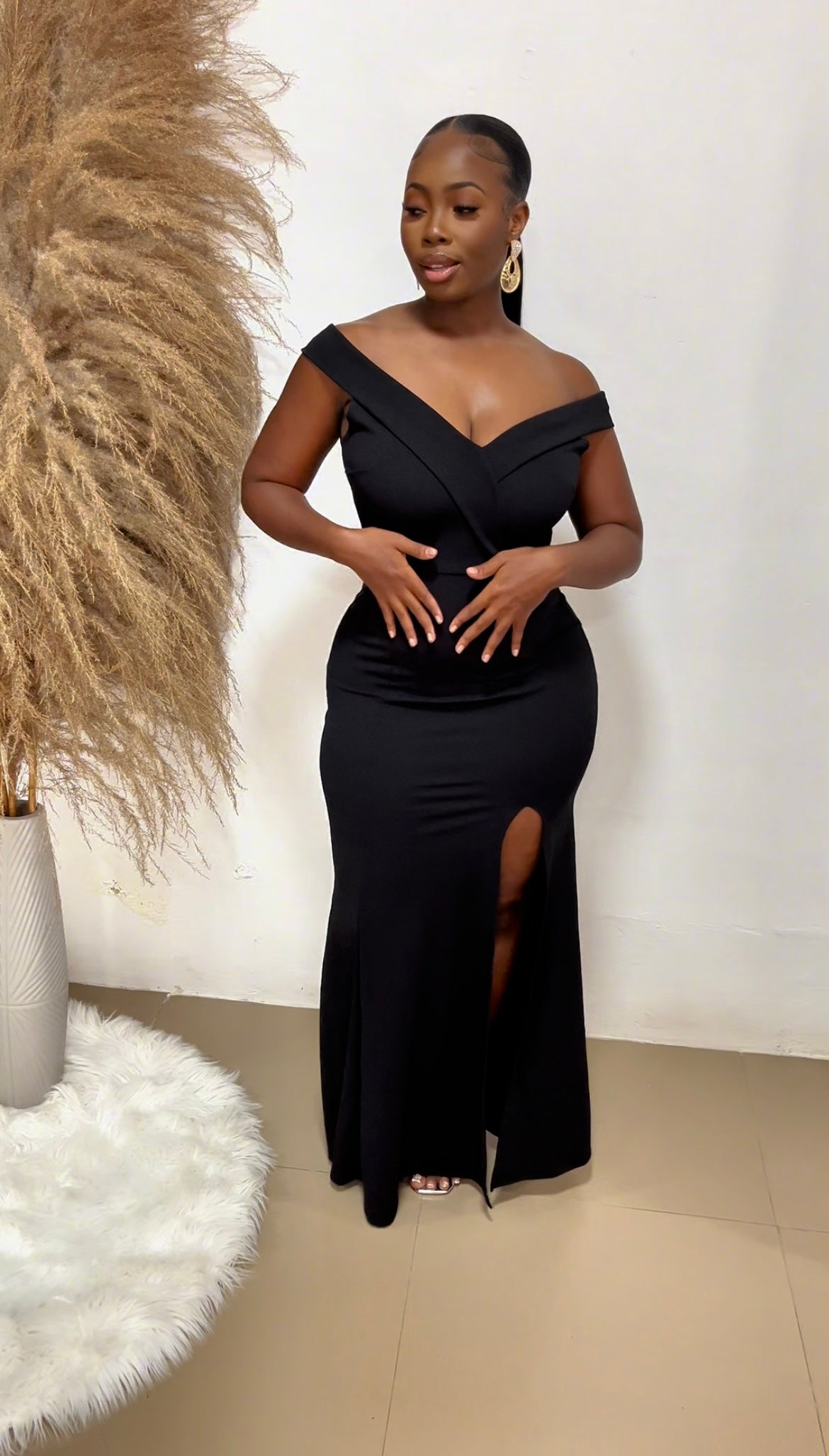 The Crimson Elegance Gown-Black