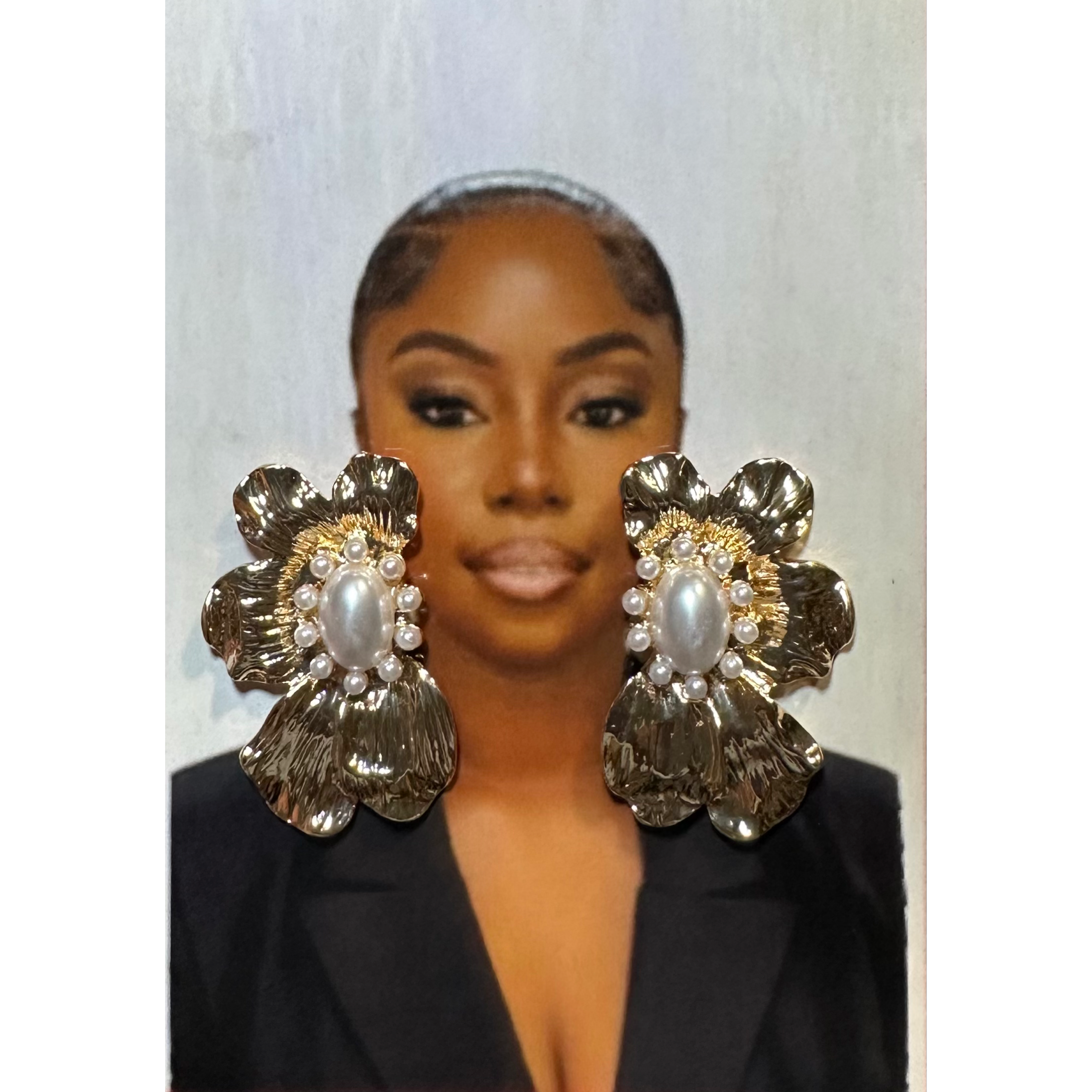 The Golden Dahlia Studs