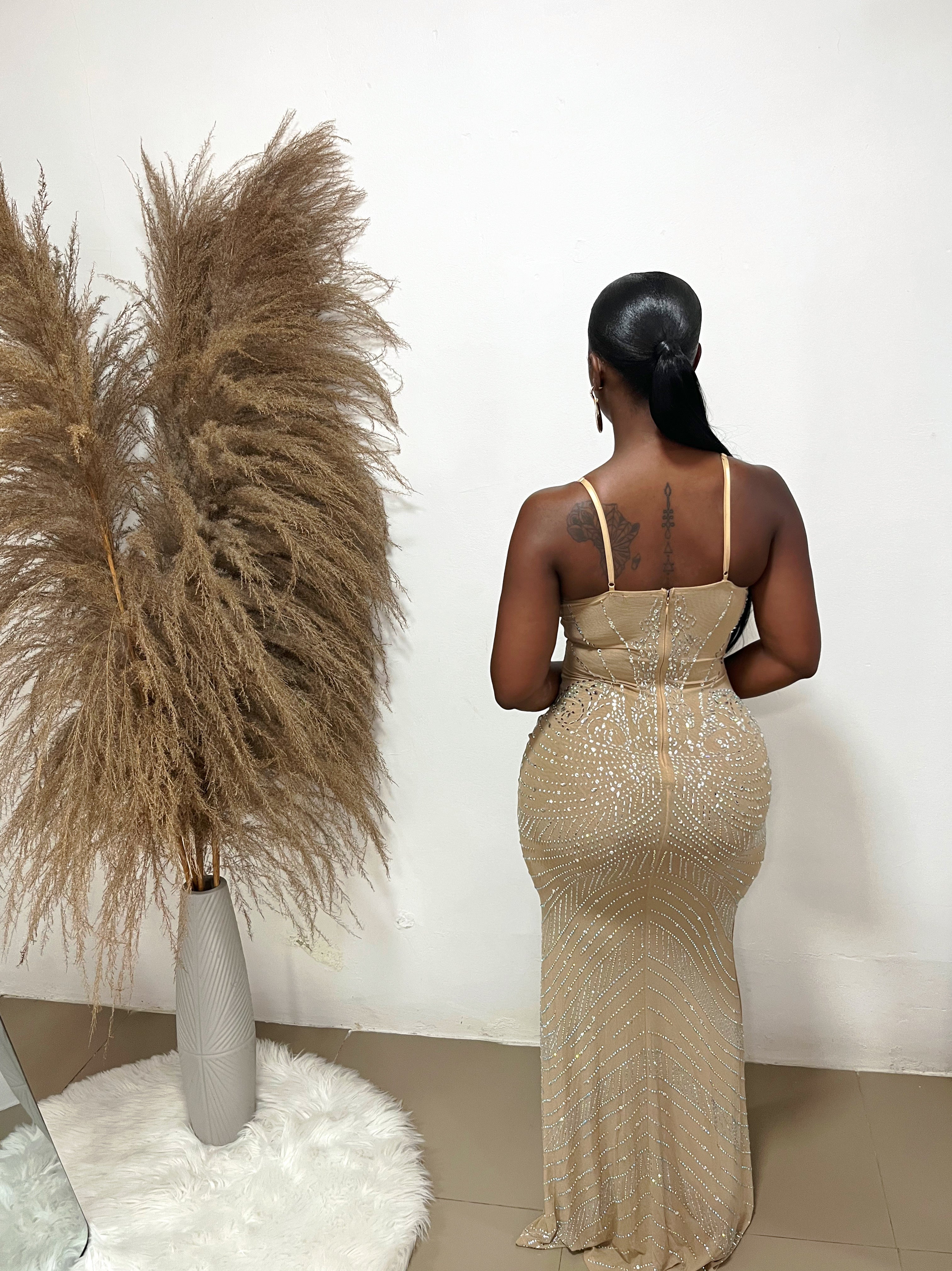 The "Gala Glamour" Embellished Slit Gown