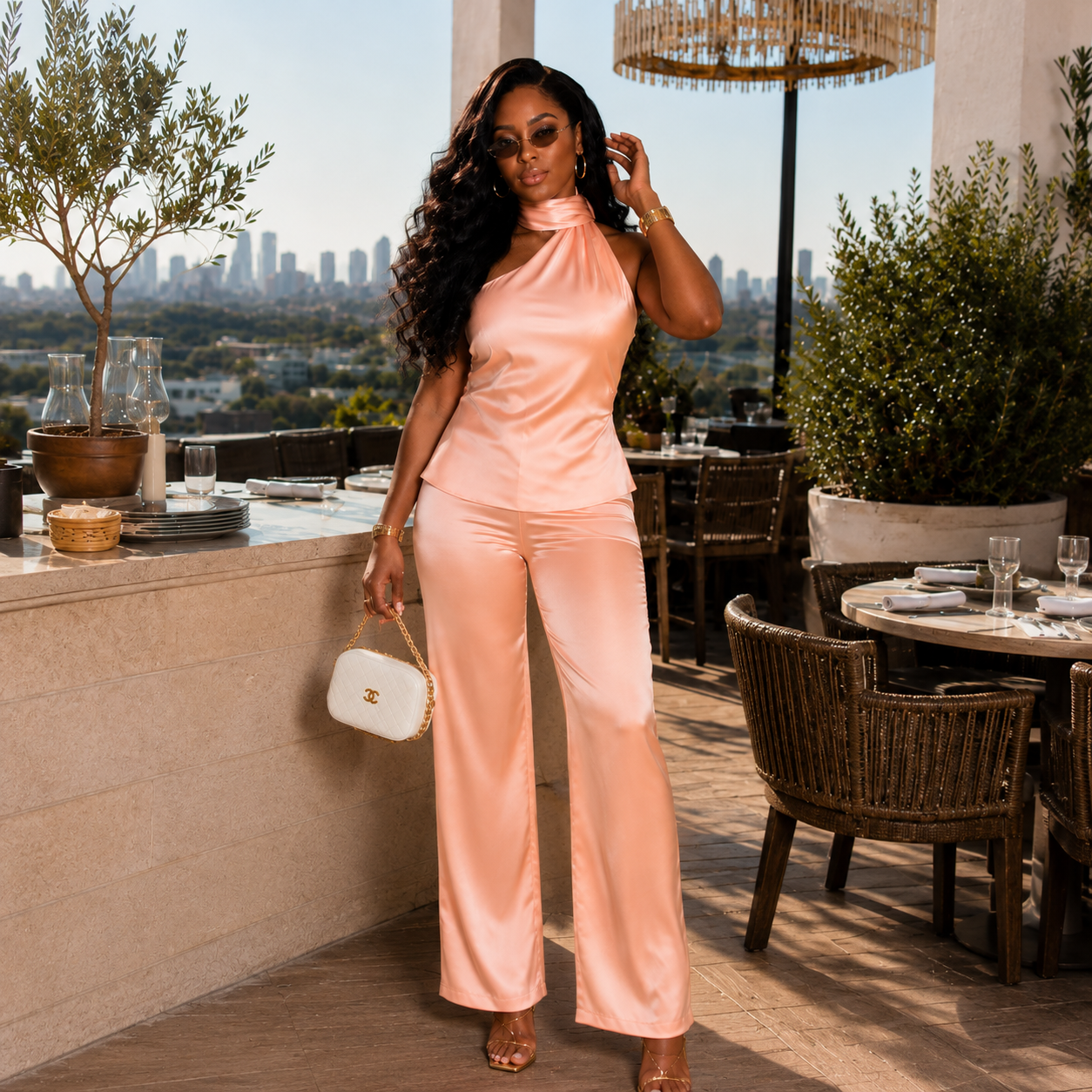 The Élodie Satin Set
