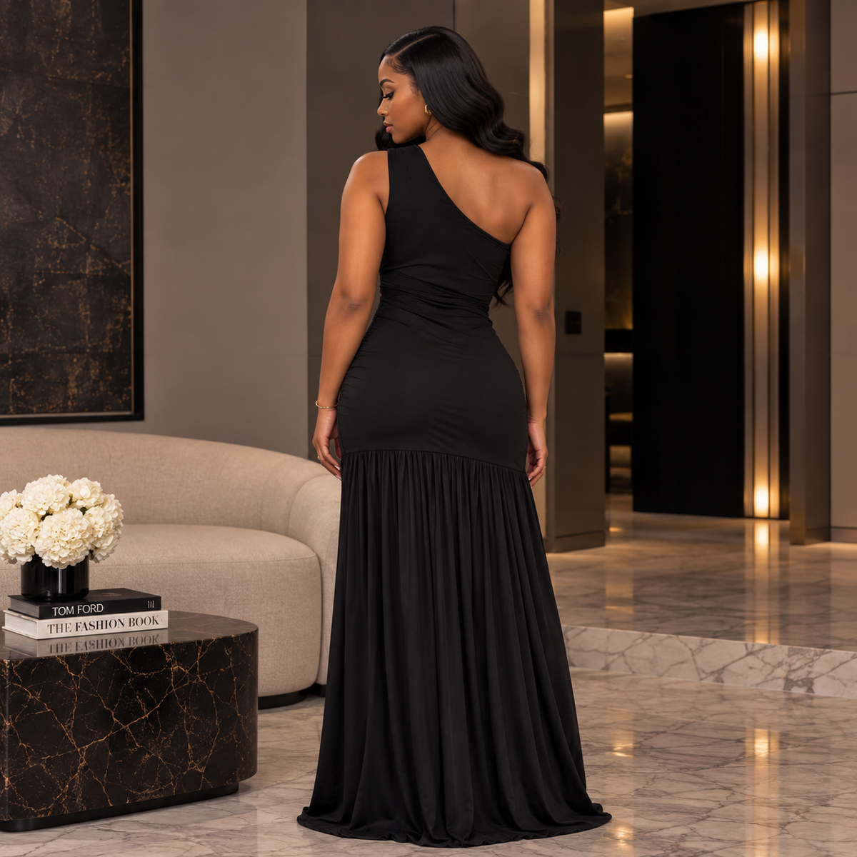 Serpentine Muse Maxi Dress- Black