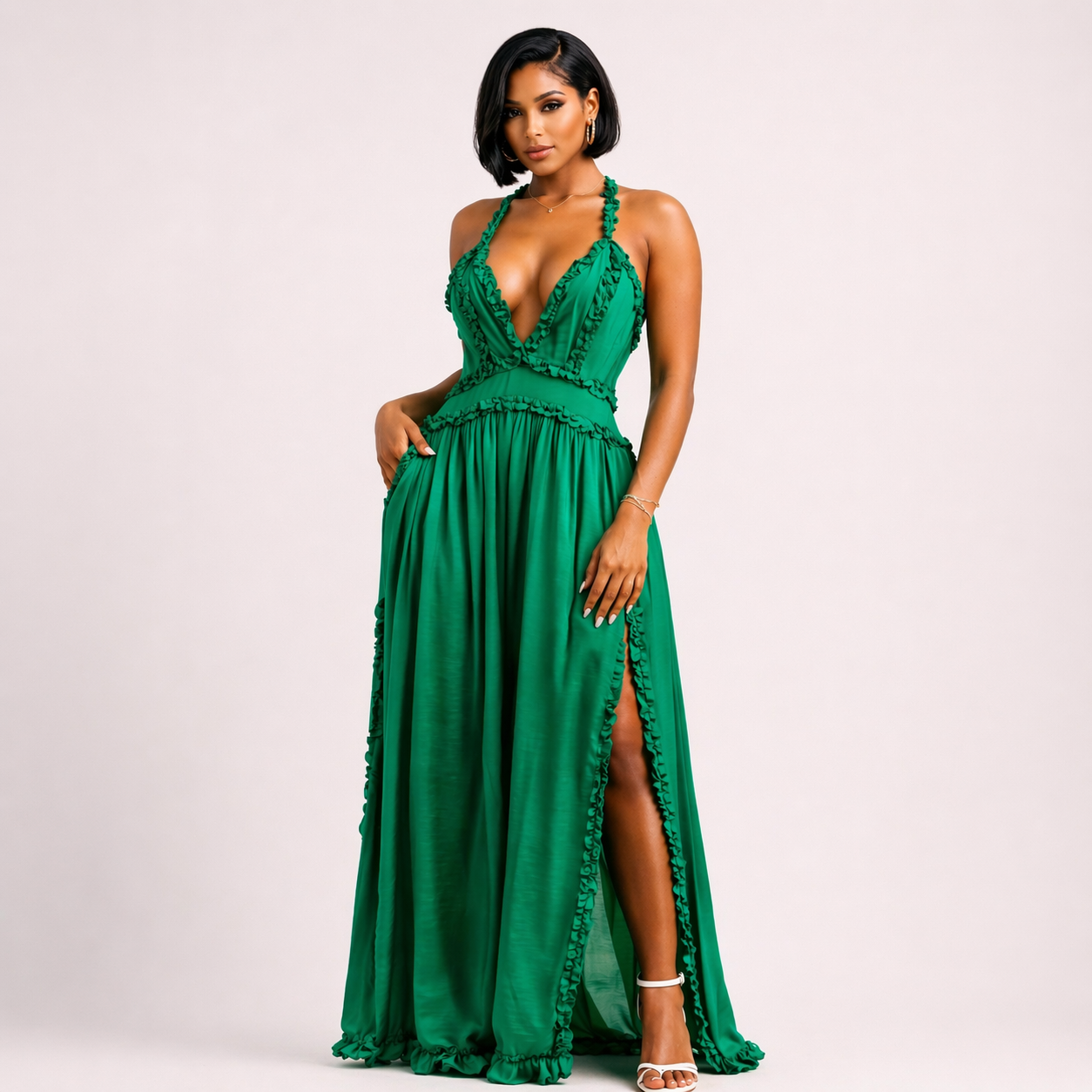 The Soleil Muse Jumpsuit- Emerald