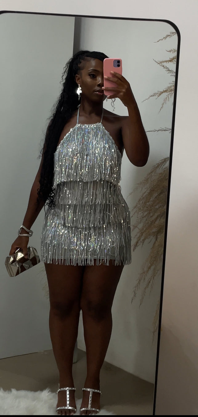 Silver Fringe Dress